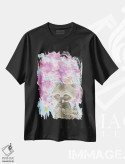 تیشرت مشکی طرح دار – تیشرت طبیعت بهاری ,راکون شکوفه گیلاس اثر مارتین هسو فروشگاه ایماژ