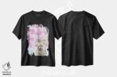 تیشرت مشکی طرح دار – تیشرت طبیعت بهاری ,راکون شکوفه گیلاس اثر مارتین هسو فروشگاه ایماژ