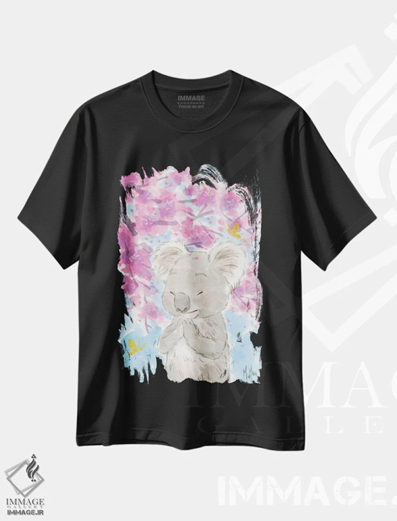 تیشرت مشکی طرح دار – تیشرت هنری ,کوالای شکوفه گیلاس اثر مارتین هسو immage.ir