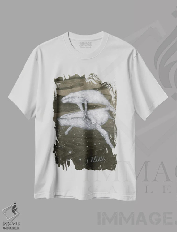 تیشرت سفید طرح دار – تیشرت طبیعت ,عبور ایمن اثر مارتین هسو immage.ir