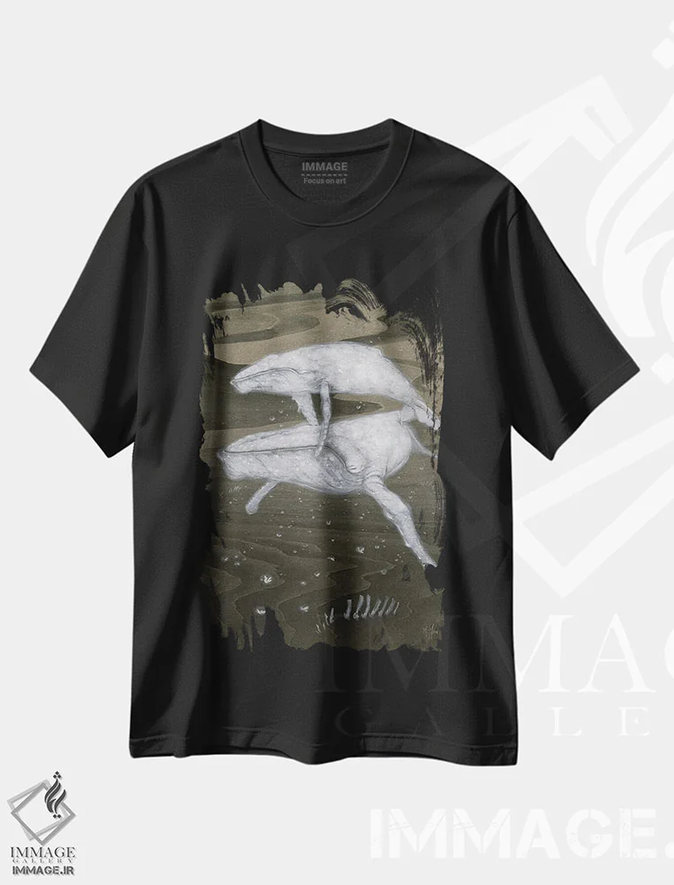 تیشرت مشکی طرح دار – تیشرت طبیعت ,عبور ایمن اثر مارتین هسو فروشگاه ایماژ