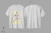 تیشرت سفید طرح دار – تیشرت فانتزی ,گربه بادکنکی اثر مارتین هسو فروشگاه ایماژ