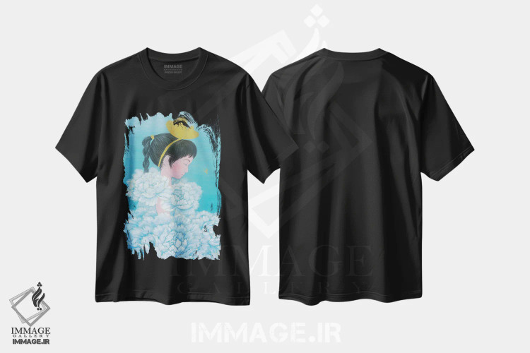 تیشرت مشکی طرح دار – تیشرت هنری ,رقص آسمان اثر مارتین هسو immage.ir