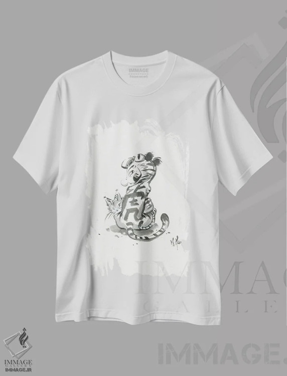 تیشرت سفید طرح دار – تیشرت فانتزی ,دختر ببر اثر مارتین هسو immage.ir