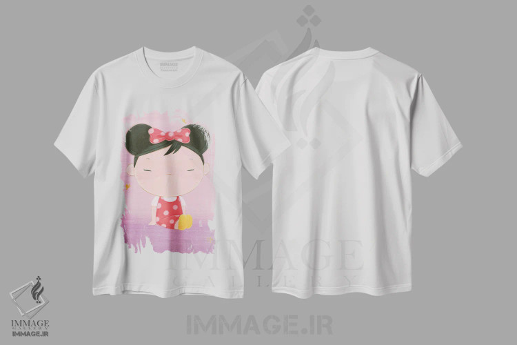 تیشرت سفید طرح دار – تیشرت هنری ,دختر مینی اثر مارتین هسو فروشگاه ایماژ