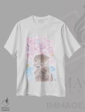 تیشرت سفید طرح دار – تیشرت فانتزی ,آرزوی شکوفه های گیلاس اثر مارتین هسو immage.ir