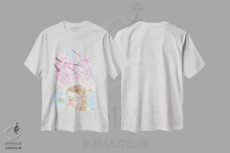 تیشرت سفید طرح دار – تیشرت طبیعت ,آرزوی شکوفه های گیلاس اثر مارتین هسو فروشگاه ایماژ