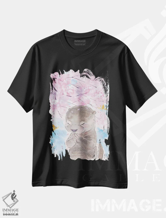 تیشرت مشکی طرح دار – تیشرت فانتزی ,آرزوی شکوفه های گیلاس اثر مارتین هسو فروشگاه ایماژ