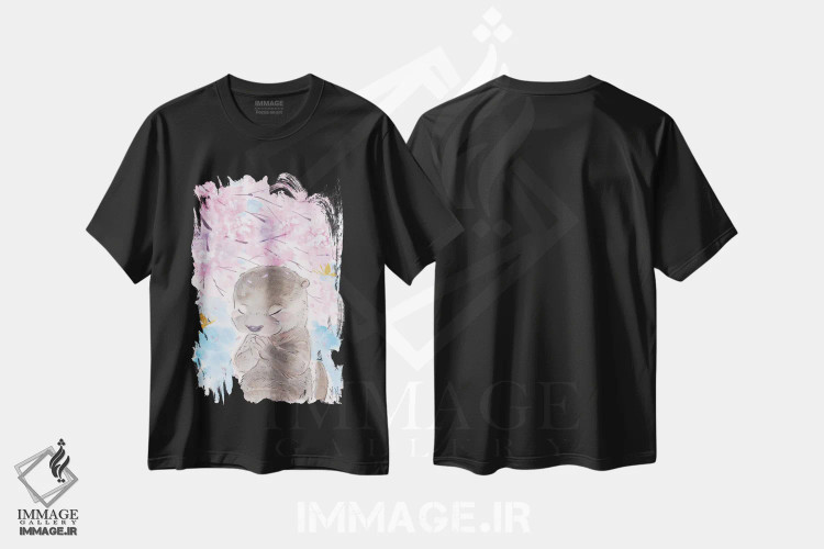 تیشرت مشکی طرح دار – تیشرت فانتزی ,آرزوی شکوفه های گیلاس اثر مارتین هسو فروشگاه ایماژ