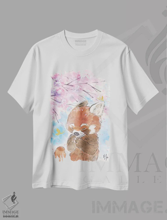 تیشرت سفید طرح دار – تیشرت فانتزی ,آرزوی شکوفه های گیلاس اثر مارتین هسو immage.ir