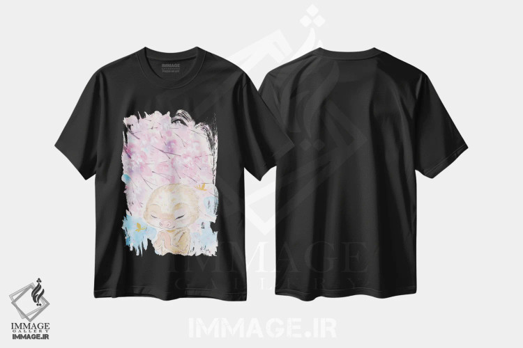 تیشرت مشکی طرح دار – تیشرت طبیعت ,آرزوی شکوفه های گیلاس اثر مارتین هسو immage.ir
