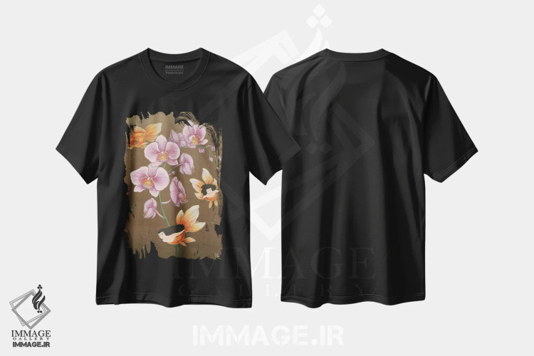 تیشرت مشکی طرح دار – تیشرت فانتزی ,پری های دریایی ماهی طلایی اثر مارتین هسو immage.ir