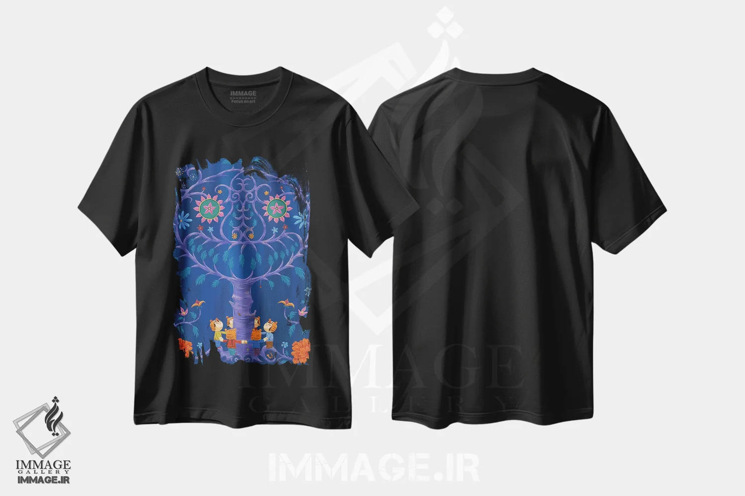 تیشرت مشکی طرح دار – تیشرت حیوانات ,ببرها اثر مارتین هسو فروشگاه ایماژ