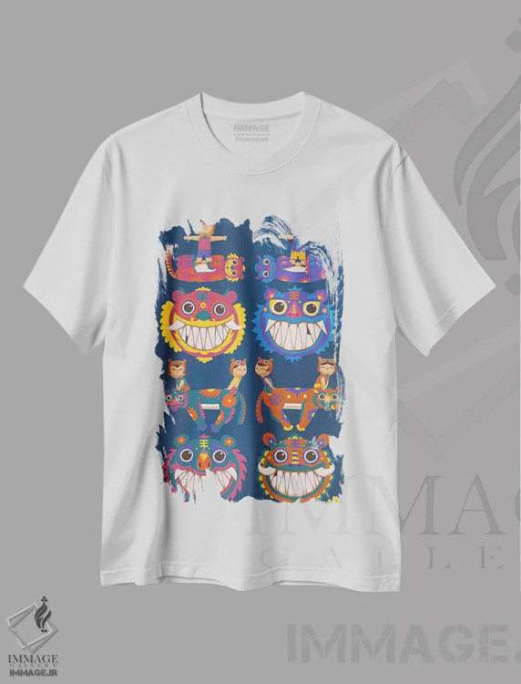 تیشرت سفید طرح دار – تیشرت فانتزی ,ببرها اثر مارتین هسو فروشگاه ایماژ