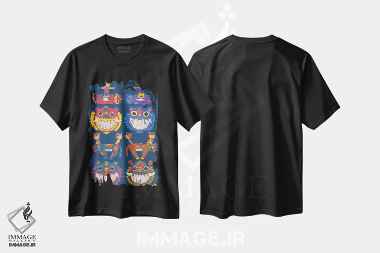 تیشرت مشکی طرح دار – تیشرت فانتزی ,ببرها اثر مارتین هسو immage.ir
