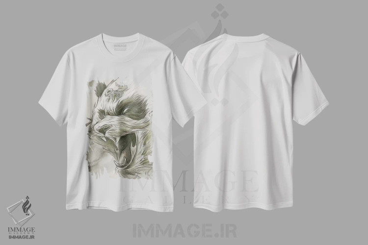 تیشرت سفید طرح دار – تیشرت فانتزی ,حیوانات روحی اثر مارتین هسو immage.ir