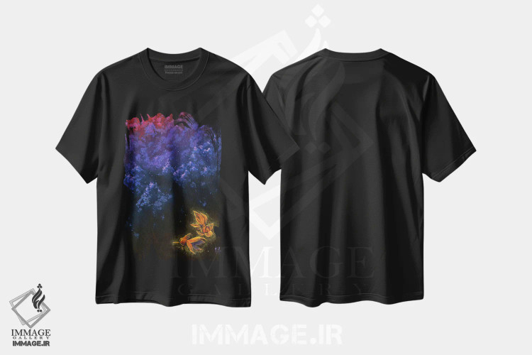 تیشرت مشکی طرح دار – تیشرت طبیعت ,پناهگاه اثر مارتین هسو فروشگاه ایماژ