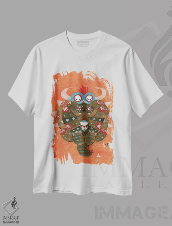 تیشرت سفید طرح دار – تیشرت فانتزی ,پدر و پسر اثر مارتین هسو فروشگاه ایماژ