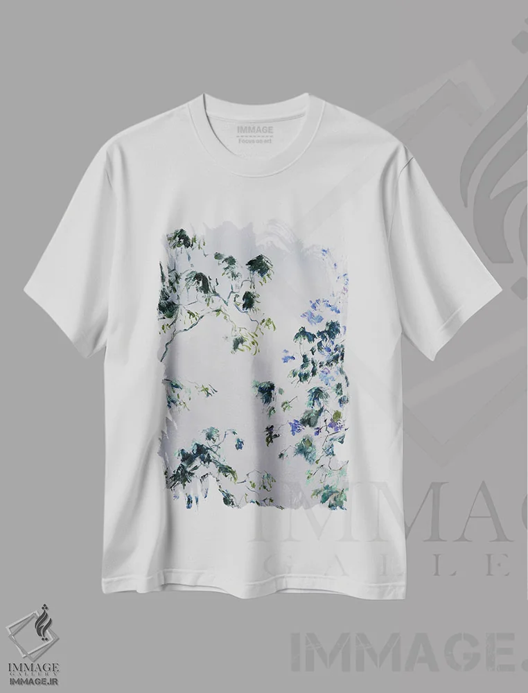تیشرت سفید طرح دار – تیشرت گیاهان ,درخشش اَشگرووین اثر مردیت هاوس immage.ir