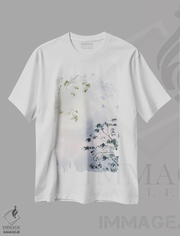 تیشرت سفید طرح دار – تیشرت هنری گلدار ,درخشش جاکاراندا در بریزبن اثر مردیت هاوس فروشگاه ایماژ