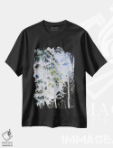 تیشرت مشکی طرح دار – تیشرت طبیعت ,درخشش درختان اثر مردیت هاوس فروشگاه ایماژ