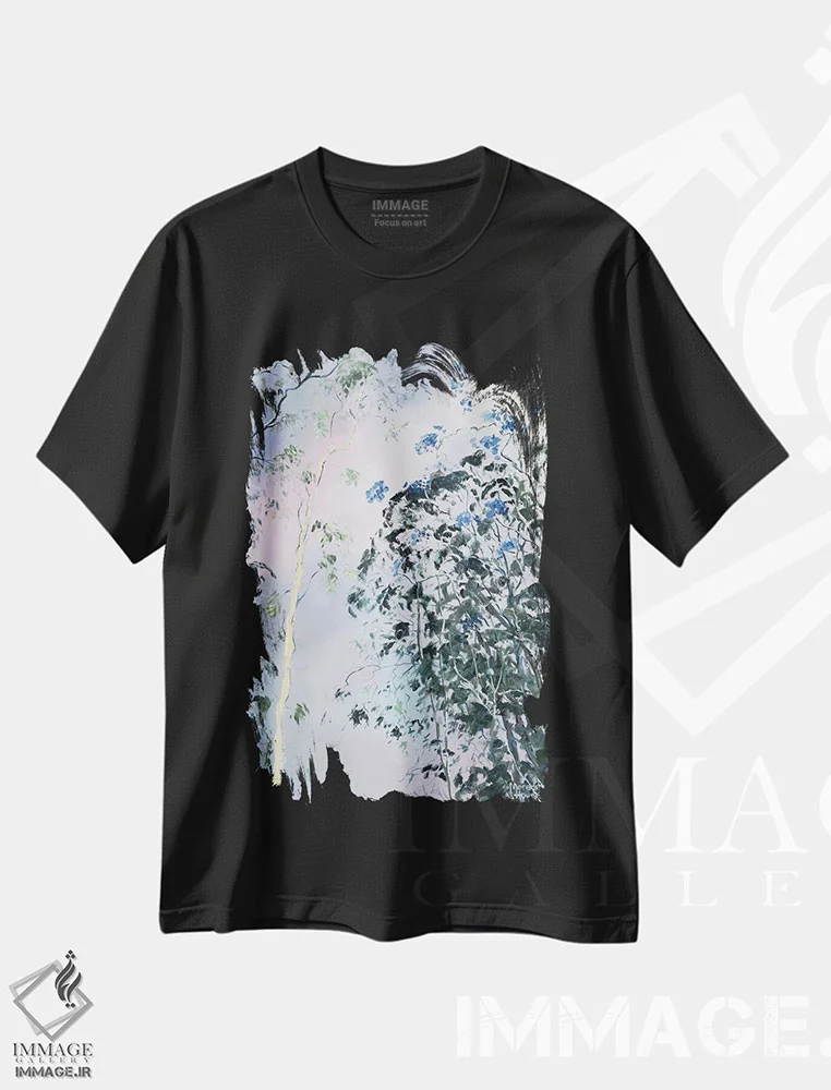تیشرت مشکی طرح دار – تیشرت طبیعت ,درخشش درختان اَشگروو اثر مردیت هاوس immage.ir