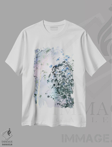 تیشرت سفید طرح دار – تیشرت طبیعت ,درخشش درختان اَشگروو اثر مردیت هاوس فروشگاه ایماژ
