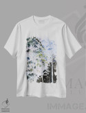 تیشرت سفید طرح دار – تیشرت طبیعت ,درخشش درختان اثر مردیت هاوس immage.ir