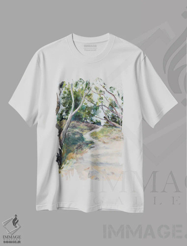 تیشرت سفید طرح دار – تیشرت ساحلی ,مسیر ساحلی اثر مردیت هاوس فروشگاه ایماژ