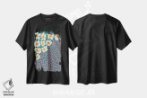 تیشرت مشکی طرح دار – تیشرت پاپ آرت ,"گل انتزاعی پاپ آرت " اثر استودیو هنری میهو فروشگاه ایماژ