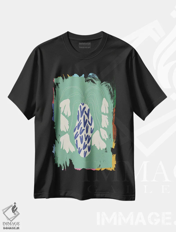 تیشرت مشکی طرح دار – تیشرت طبیعت ,"رنگ های رترو در طبیعت" اثر استودیو هنری میهو فروشگاه ایماژ