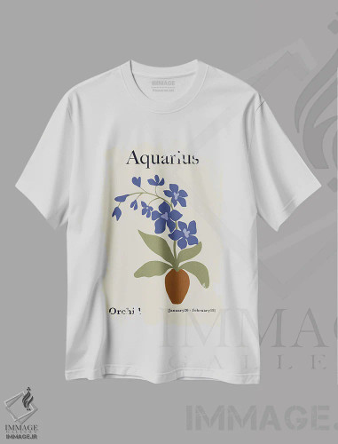 تیشرت سفید طرح دار – تیشرت هنری ,"ارکیده دلو" اثر استودیو هنری میهو فروشگاه ایماژ