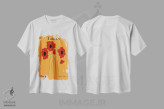 تیشرت سفید طرح دار – تیشرت زودیاک ,"خشخاش ثور" اثر استودیو هنری میهو فروشگاه ایماژ