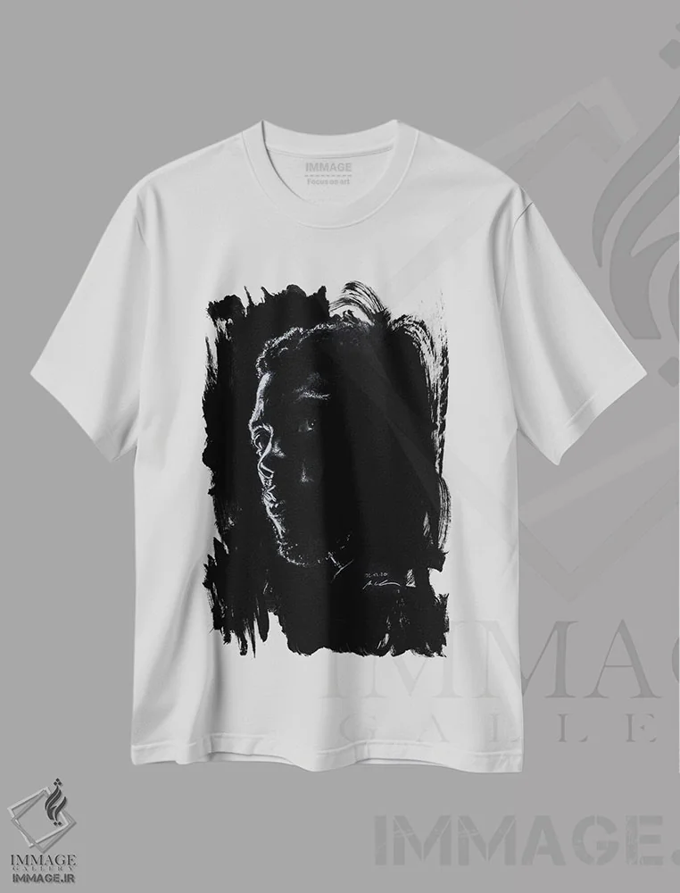 تیشرت سفید طرح دار – تیشرت هنری ,"چدویک بوزمن" اثر مارک لمان فروشگاه ایماژ