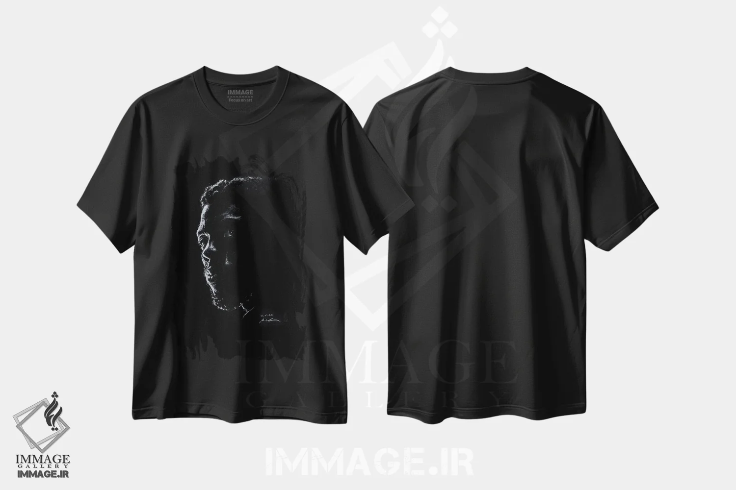 تیشرت مشکی طرح دار – تیشرت هنری ,"چدویک بوزمن" اثر مارک لمان immage.ir