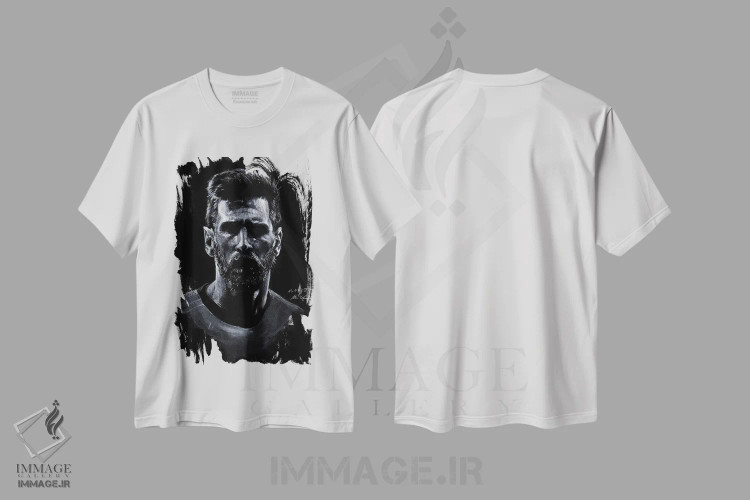 تیشرت سفید طرح دار – تیشرت ورزشی ,"لئو مسی" اثر مارک لمان immage.ir