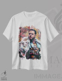 تیشرت سفید طرح دار – تیشرت سینمایی ,"گلادیاتور" اثر مارک لمان فروشگاه ایماژ
