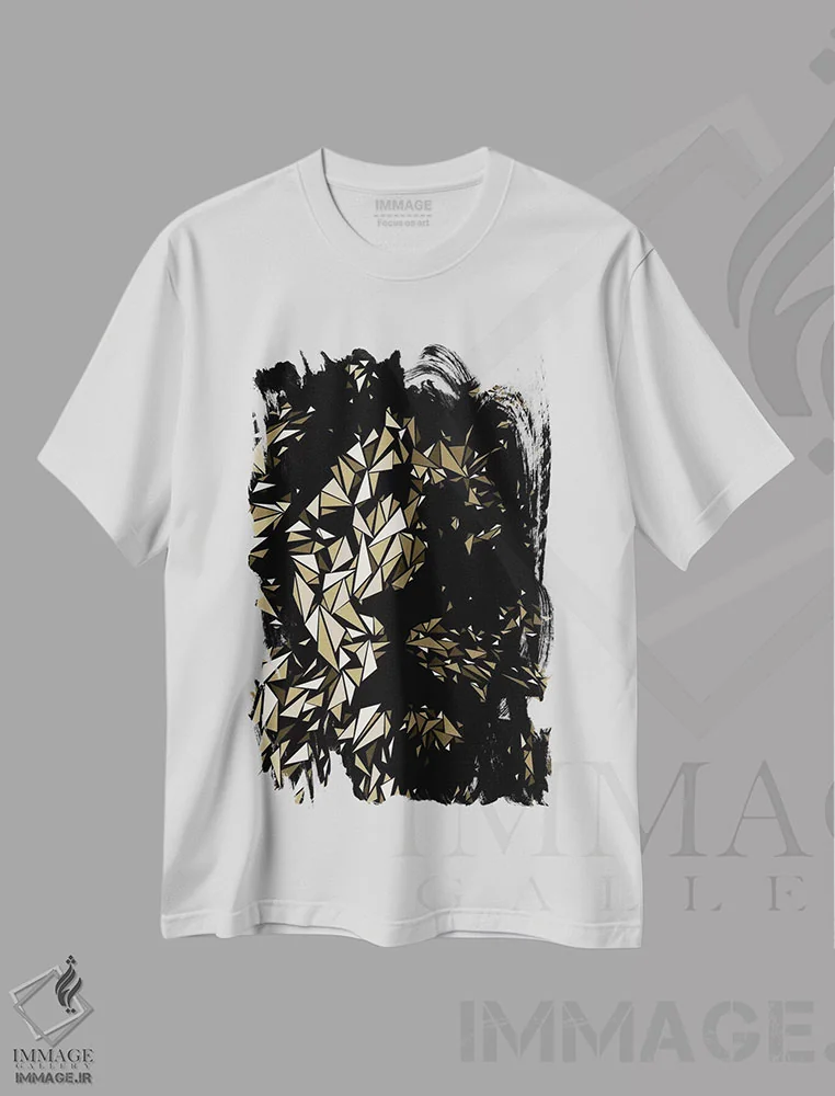تیشرت سفید طرح دار – تیشرت حیوانات ,"سر شیر" اثر کریستین میلئو immage.ir