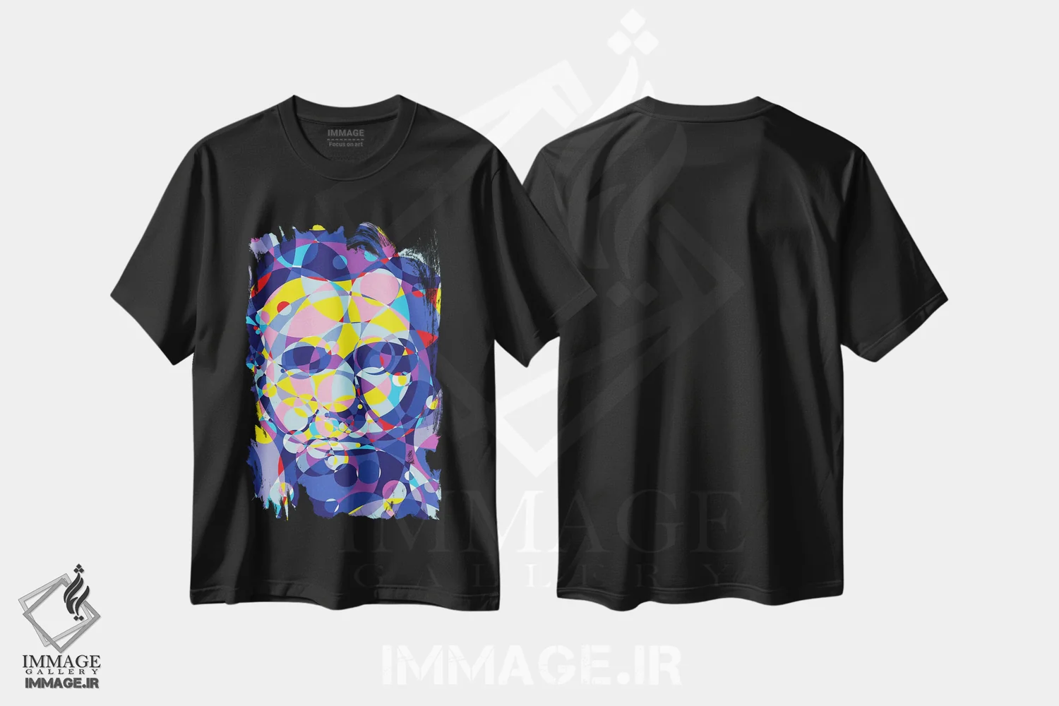 تیشرت مشکی طرح دار – تیشرت پرتره ,"حلقه های متحد آبراهام لینکلن" اثر کریستین میلئو immage.ir