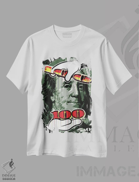 تیشرت سفید طرح دار – تیشرت هنری ,"نقاط رستر بنجامین " اثر کریستین میلئو فروشگاه ایماژ