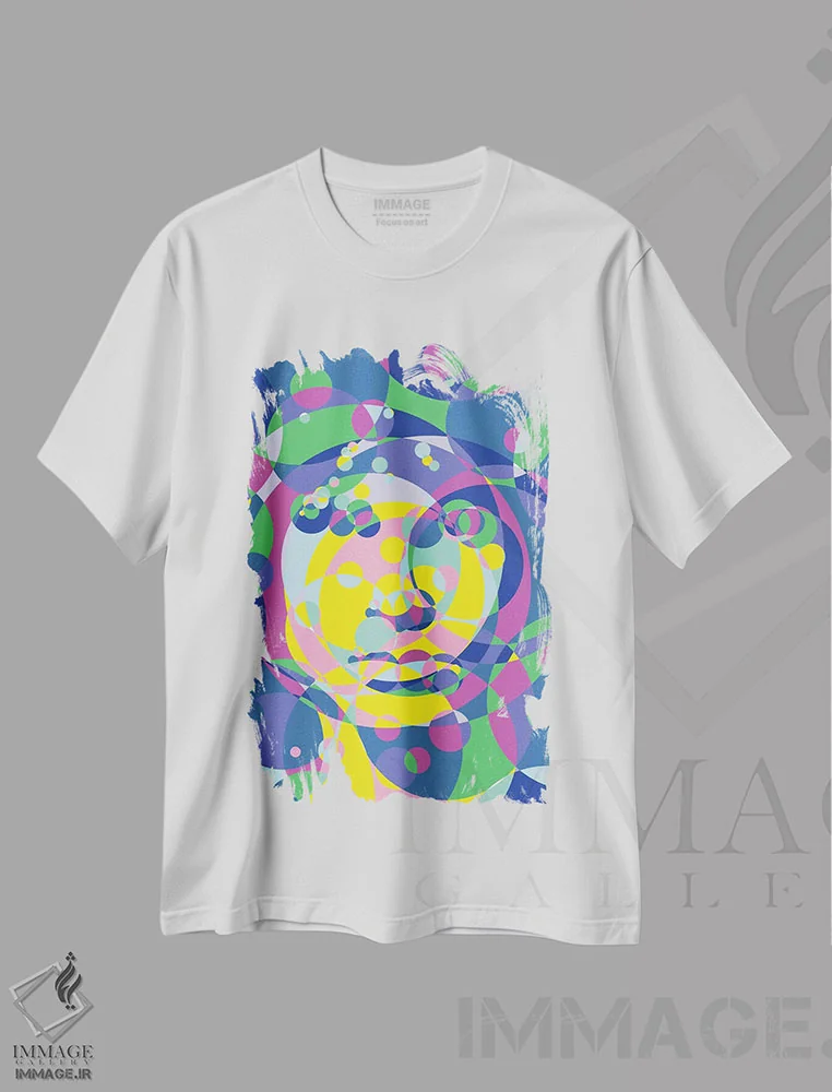 تیشرت سفید طرح دار – تیشرت موسیقی ,"حلقه های متحد موریسون" اثر کریستین میلئو immage.ir