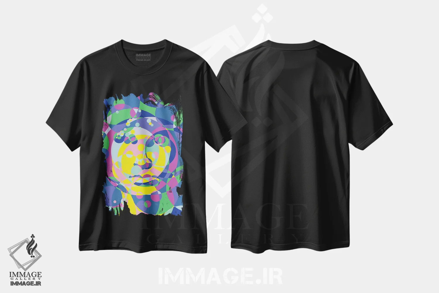 تیشرت مشکی طرح دار – تیشرت موسیقی ,"حلقه های متحد موریسون" اثر کریستین میلئو فروشگاه ایماژ