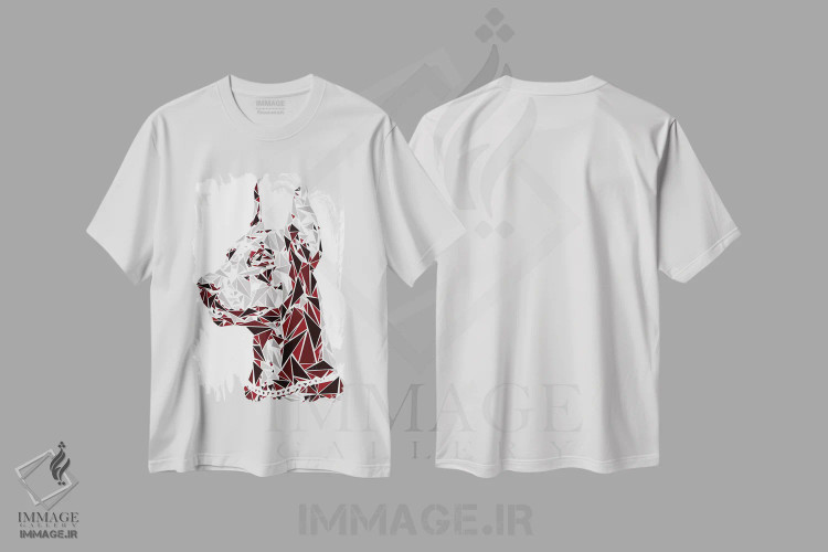 تیشرت سفید طرح دار – تیشرت حیوانات ,"دوبرمن" اثر کریستین میلئو immage.ir