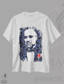 تیشرت سفید طرح دار – تیشرت سینمایی ,"دان ویتو کورلئونه " اثر کریستین میلئو فروشگاه ایماژ