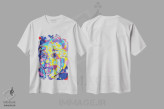 تیشرت سفید طرح دار – تیشرت هنری ,"حلقه های متحد آلبرت" اثر کریستین میلئو immage.ir