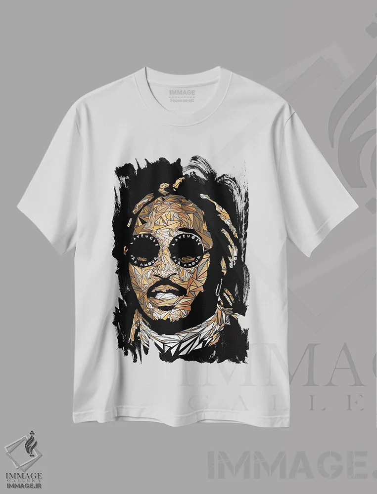 تیشرت سفید طرح دار – تیشرت موسیقی ,آینده اثر کریستین میلئو immage.ir