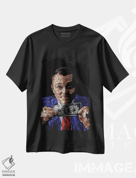 تیشرت مشکی طرح دار – تیشرت سینمایی ,گورو جعلی وال استریت اثر کریستین میلئو فروشگاه ایماژ