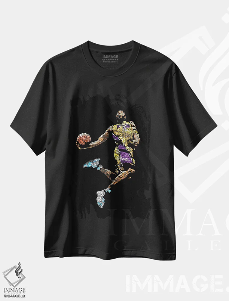 تیشرت مشکی طرح دار – تیشرت اسپرت ,کوبی اثر کریستین میلئو immage.ir