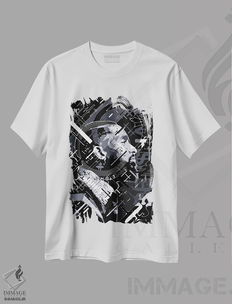 تیشرت سفید طرح دار – تیشرت تایپوگرافی ,نیپسی اثر کریستین میلئو فروشگاه ایماژ