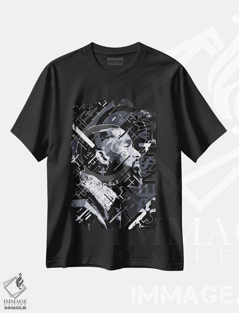 تیشرت مشکی طرح دار – تیشرت تایپوگرافی ,نیپسی اثر کریستین میلئو immage.ir